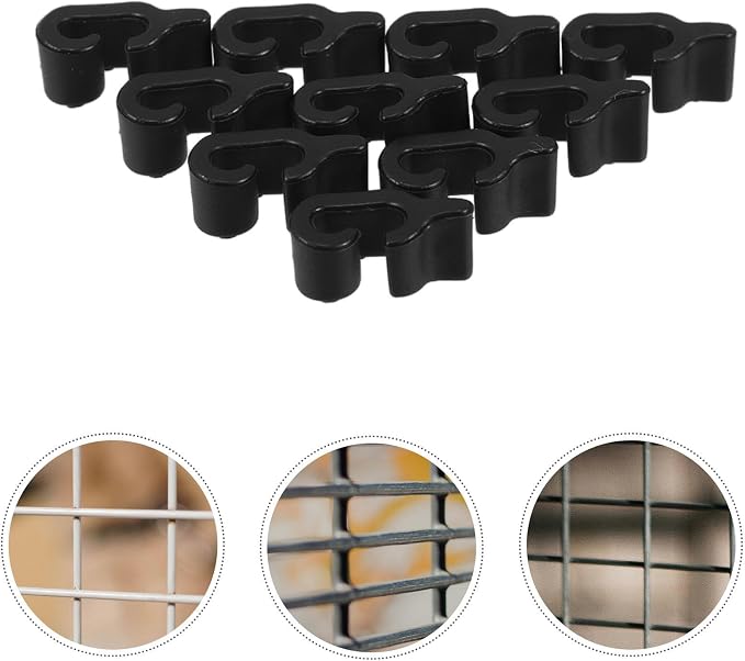 Baluue 40pcs Black Plastic Door Cage Latches for Pet Crates with Compact and Versatile Design, Wire Cage Buckle Clips Fasteners Suitable for Animal Enclosure and Storage Organization