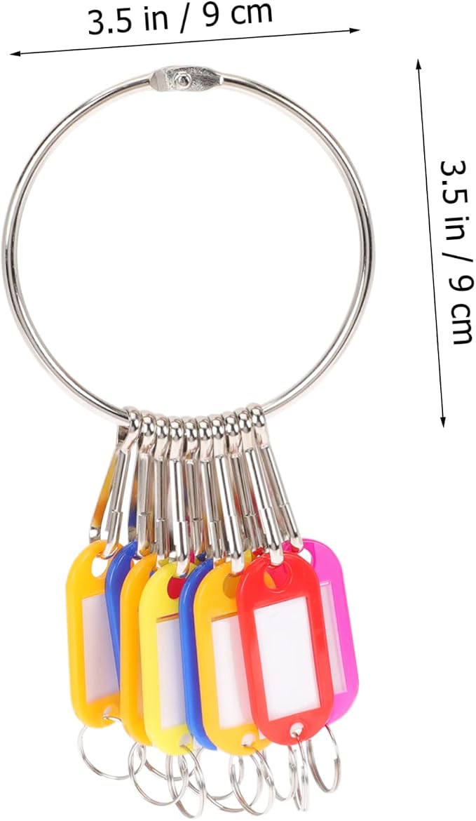 DOITOOL 3sets Multi-Functional Luggage Bag Label Tags Reusable Key Identification Tags for Pets Boys and Girls Items and Travel Rings for Organizing Keys and Bags