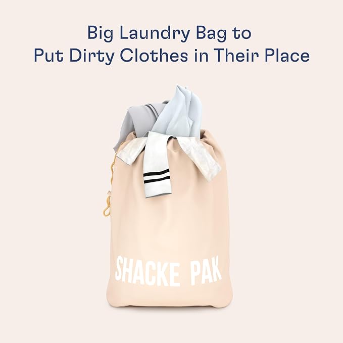 Shacke 8 Set Packing Cubes for Travel, Shoe & Toiletry Bags (Cream) | Complete Suitcase Organizer Bags Set: 4 Luggage Packing Cubes + Laundry, Shoe, Toiletry & Accessories Bags for Any Trip