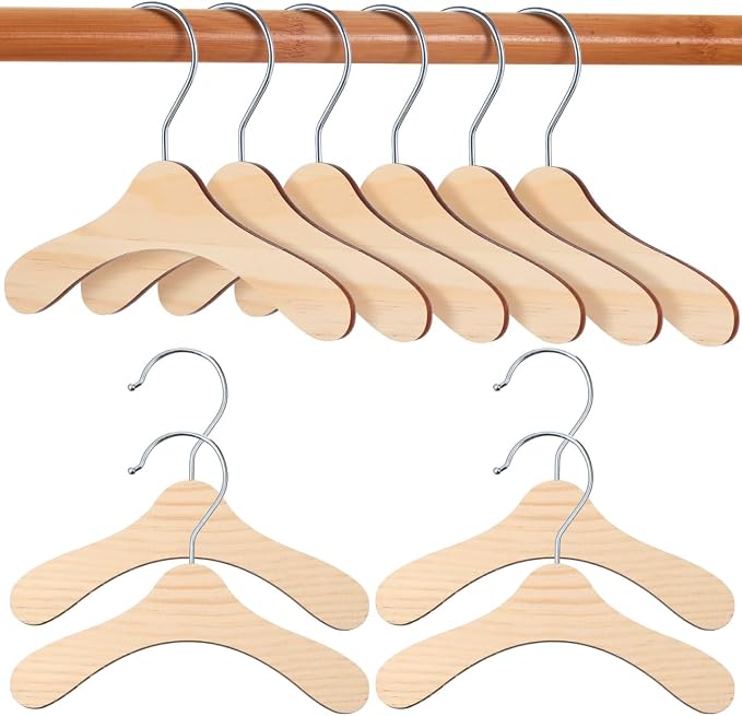 UKCOCO Pet Clothes Rack, with 10 Solid Wood Hangers, Wrinkle-Free Storage for Small Dogs & Cats, Travel-Ready Mini Wardrobe