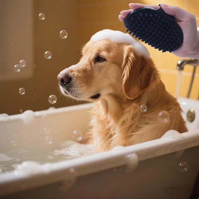 Dog brush Dog Grooming Kit 3PS： self-cleaning slicker brush dog Deshedding Tool&TPR Dog Bath Brush for dogs cats horse Home Travel (green)