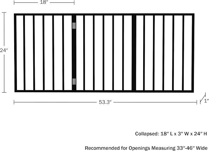 Pet Gate - 3-Panel Indoor Foldable Dog Fence for Stairs, Hallways, or Doorways - 54x24-Inch Wood Freestanding Dog Gates by PETMAKER (Black)