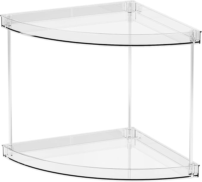 2 Tier Corner Bathroom Counter Organizer,Clear Bathroom Organizers and Storage,Acrylic Bathroom Counter Shelf and Perfume Holder for Skin Care,Makeup,Toiletry Products and Perfume Organizer