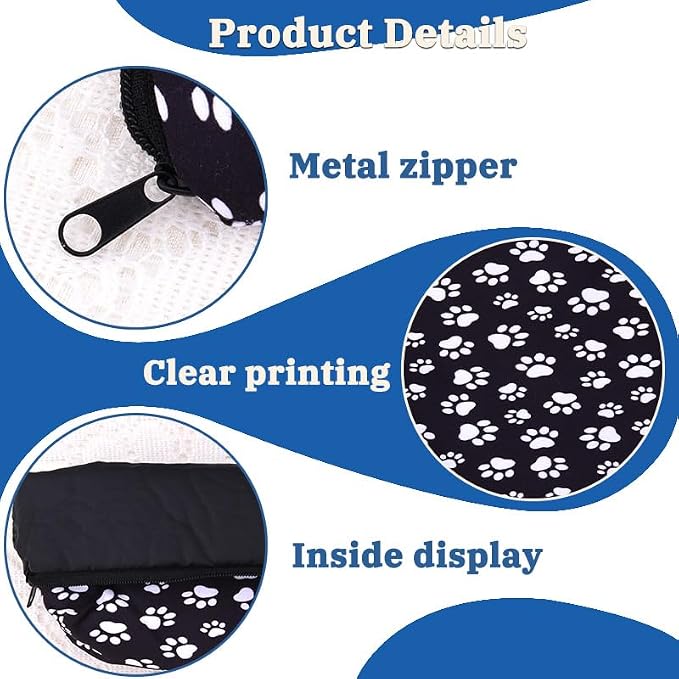 ShiQiao Spl Cat Dog Paw Print Makeup Cosmetic Bag Travel Accessories Toiletry Makeup Organizer Bag for Dog Cat Lovers Birthday Christmas Gift for Daughter Son Friend Puppy Portable Makeup Storage Bag