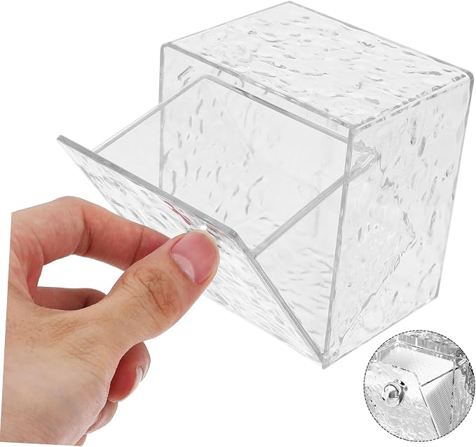 Cotton Pad Organizer Wall-mounted Holder Makeup Cotton Storage Box for Pads Swabs and Eggs Pet and Materials Space-saving Design for Bathroom and Vanity Use