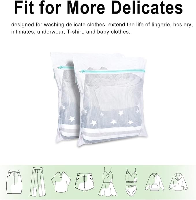 OTraki Mesh Washing Bags for Laundry 16x20 Inch Medium Mesh Bag Laundry Washer Delicates Lingerie Wash Machine Net Zipper Bag Heavy Duty Home Dorm Hotel Don't Drying, Melting 140-176℉, White | Laundry Washer Delicates Lingerie Wash Machine Net Zipper B...