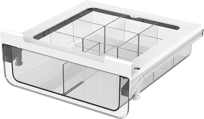 Compact-depth Under Shelf Basket Organizer, Under Shelf Storage Drawer Pull Out, Under Cabinet Basket Hanging Holder for Cupboard Cabinet Pantry Kitchen, Add-on Space Saver