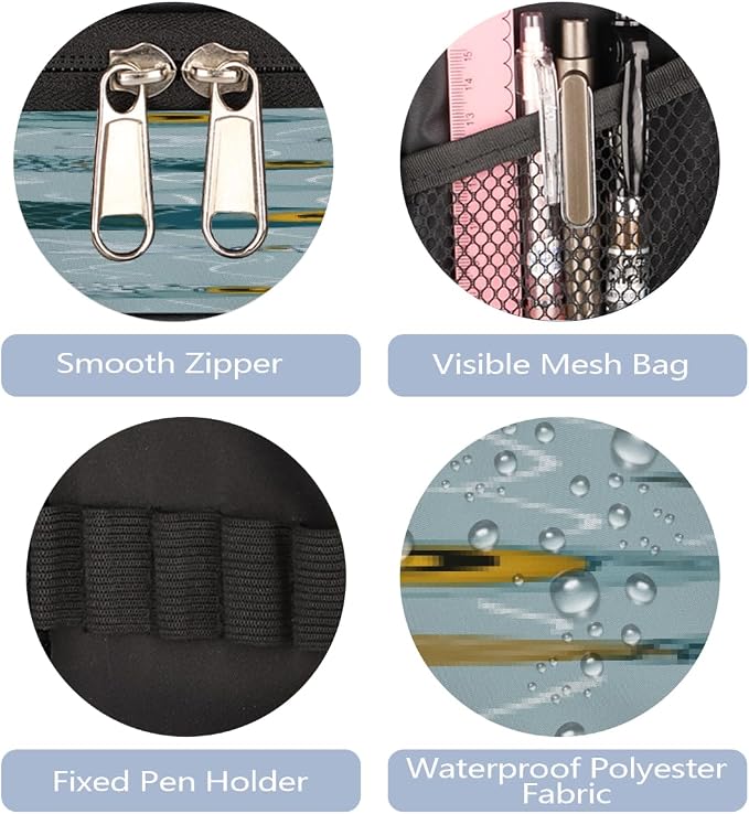 Pencil Case Large Capacity Pencil Bag Cute Fish Pattern Pouch Box Organizer Pen Case, School Supplies for Teen Adult