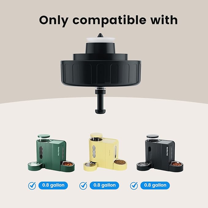Gardner Pet Automatic Gravity Cat Food Feeder and Water Dispenser Outlet Jug Replacement Parts Accessory for Waterer-（0.8 gallons）