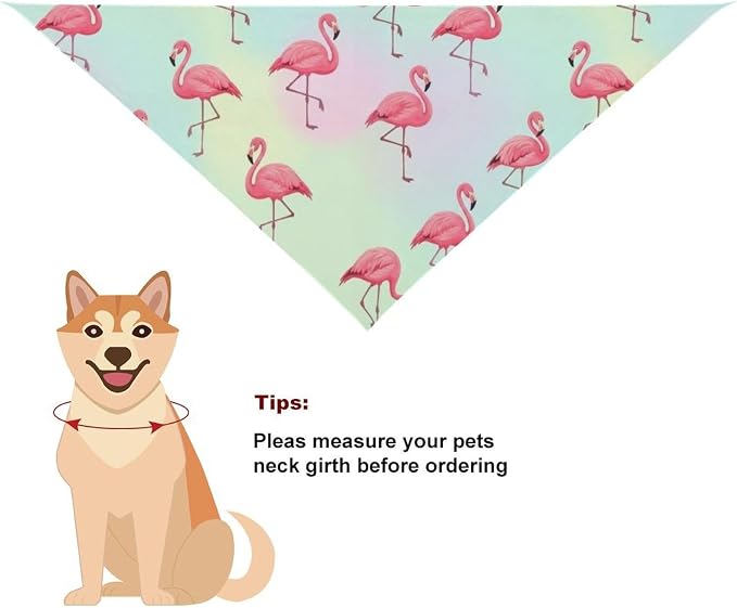 Portable Adjustable Cute Pink Flamingo Triangle Dog Scarf, Lightweight and Comfortable Pet Daily Accessories for Casual Daily Use