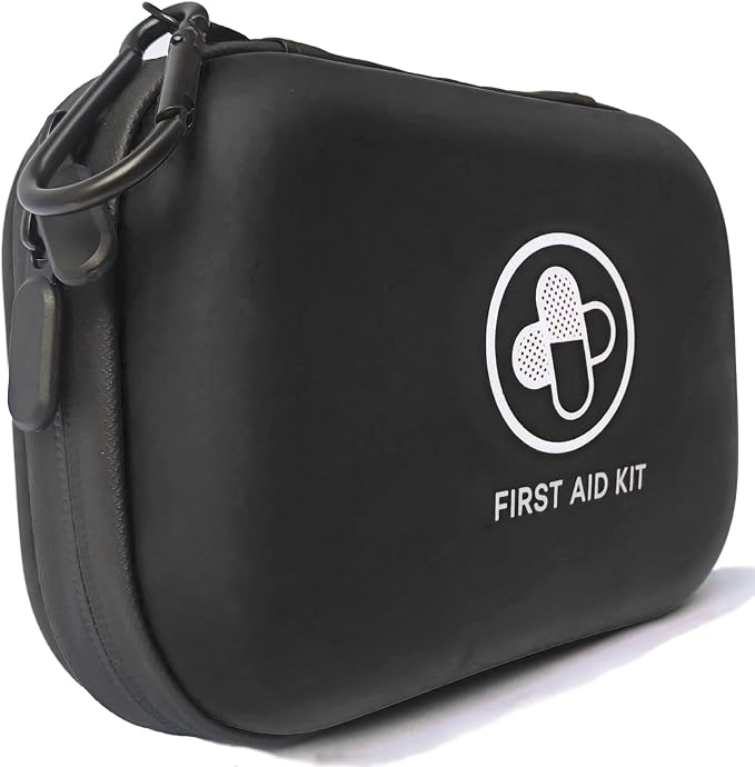First Aid Kit 152 Piece Waterproof Hard Shell Portable Medical Kit, Black | Waterproof Hard Shell Portable IFAK Emergency Kits for Home, Camping, Hiking, Sports, Office, Travel, Outdoor