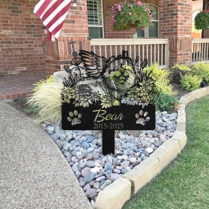 Personalized Chow Chow Garden Stake, Garden Tribute, Remembrance Sign | Pet Memorial Gifts for Dogs, Grave Marker, Grave Decorations for Cemetery, Dog Dad Gifts, Back Yard, Garden Decor