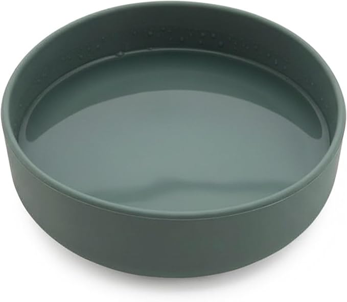 Should We Go? Dog Water Bowl - The Perfect Dish No-Spill Less Mess Non-Tippable Water & Food Bowl, Pure Silicone with Suction Cup Fits 5 Cups 7.5" Across x 2.25" Tall Ideal for All Pets, Medium-Spruce