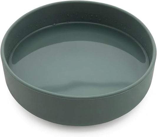 Should We Go? Dog Water Bowl - The Perfect Dish No-Spill Less Mess Non-Tippable Water & Food Bowl, Pure Silicone with Suction Cup Fits 5 Cups 7.5" Across x 2.25" Tall Ideal for All Pets, Medium-Spruce