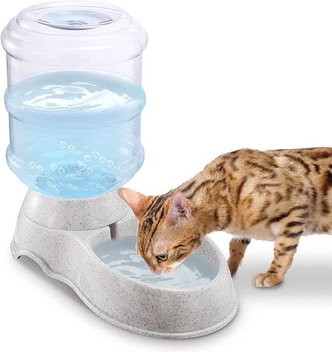 Dog Water Dispenser | Automatic 1 Gallon Cat and Dog Gravity Feeder, Waterer Dispenser Station,Small and Big Pets Water Station, Pet Water Bowl