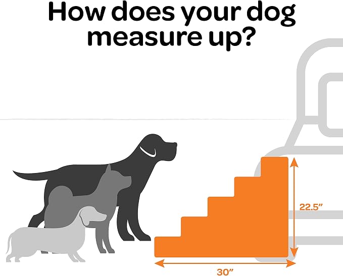 Best Pet Supplies Dog Stairs & Steps - Foam Steps for Small Dogs & Cats, Non-Slip Indoor Balanced Pet Step Support, Dog Ramp, No Assembly, Sand, 5-Step