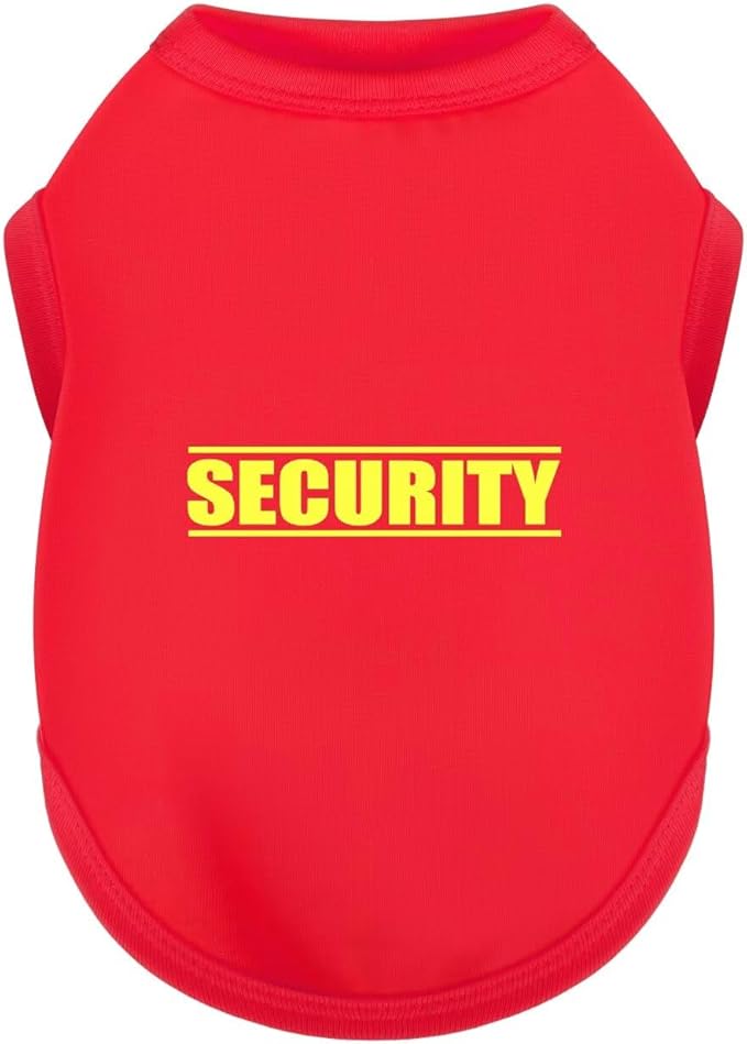 Discover Cozy Cotton Canine Wear: Soft, Lightweight, and Breathable Dog Shirt Vest with Eye-Catching Graphics(Security), Keeping Your Furry Friend Warm and Comfy! Red 4XL