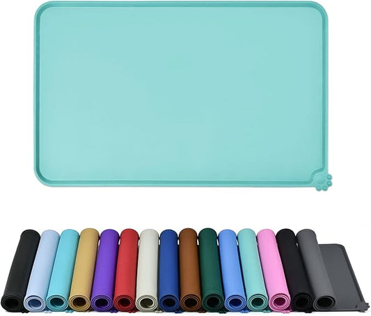Reopet Waterproof Pet Feeding Mat, Non-Slip Silicone Placemats for Dog Cat Food and Water Bowl, High Raised Edges to Prevent Spills and Protect Floors