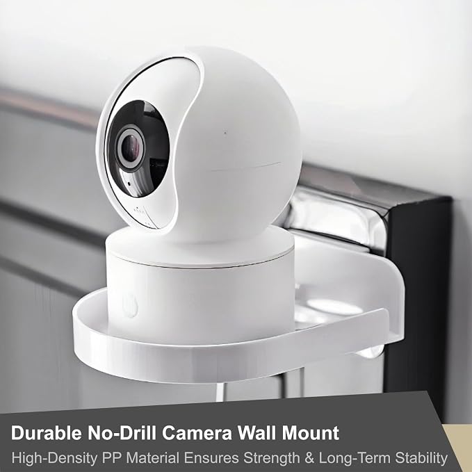 NIIIYTYB Camera Wall Mount Stand Small Indoor Soporte Security Camara de Seguridad Adhesive Shelf for Baby Monitor and Home Use Compact Wall Mount Holder for Bedroom Kitchen and Living Room