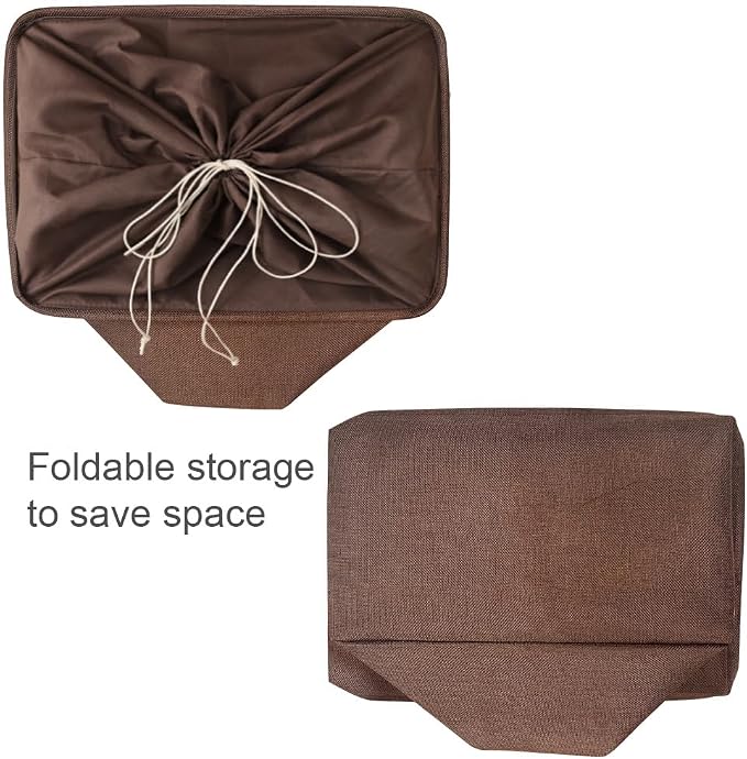 Organization and Storage Basket for Organizing - 17x14x10 inch 3 Pack Fabric Storage Cubes, Collapsible Storage Bins for Shelves Closet Organizer Toy Gift Cloth (Brown)