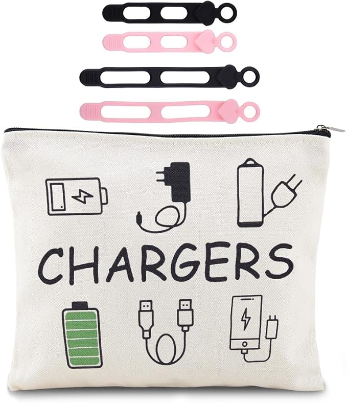 Sisadodo Charging Cable Organizer Travel Bag Toiletry Makeup Cosmetic Bags Medicine Med Toiletry Bag Pouch Diabetic Gifts Bags