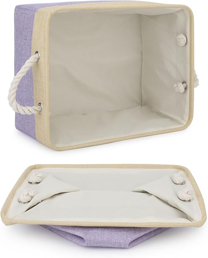Personalized Dog Toy Storage Basket Bin Collapsible Customized Pet's Name Storage Box Organizer for for Dog Toys, Clothing, Apparel & Accessories (Purple, L)