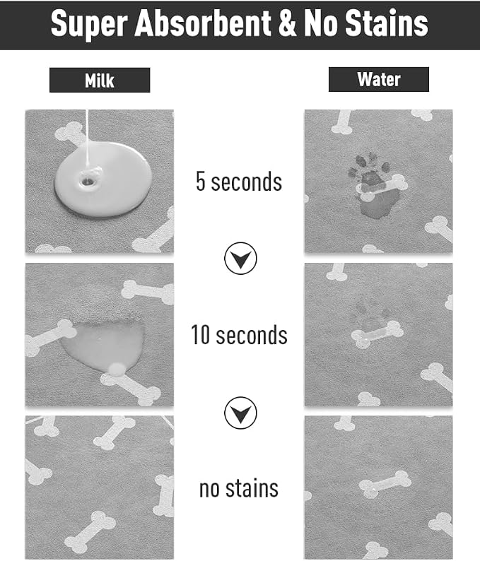 Pet Feeding Mat-Absorbent Dog Mat for Food and Water Bowl-No Stains Easy Clean Dog Food Mat Quick Dry Water Dispenser -Puppy Supplies Stuff-Pet Accessories Cat Bowl