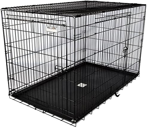 Precision Pet Products Two Door Great Crate Wire Dog Crate, 42 Inch, For Pets 70-90 lbs, With 5-Point Locking System