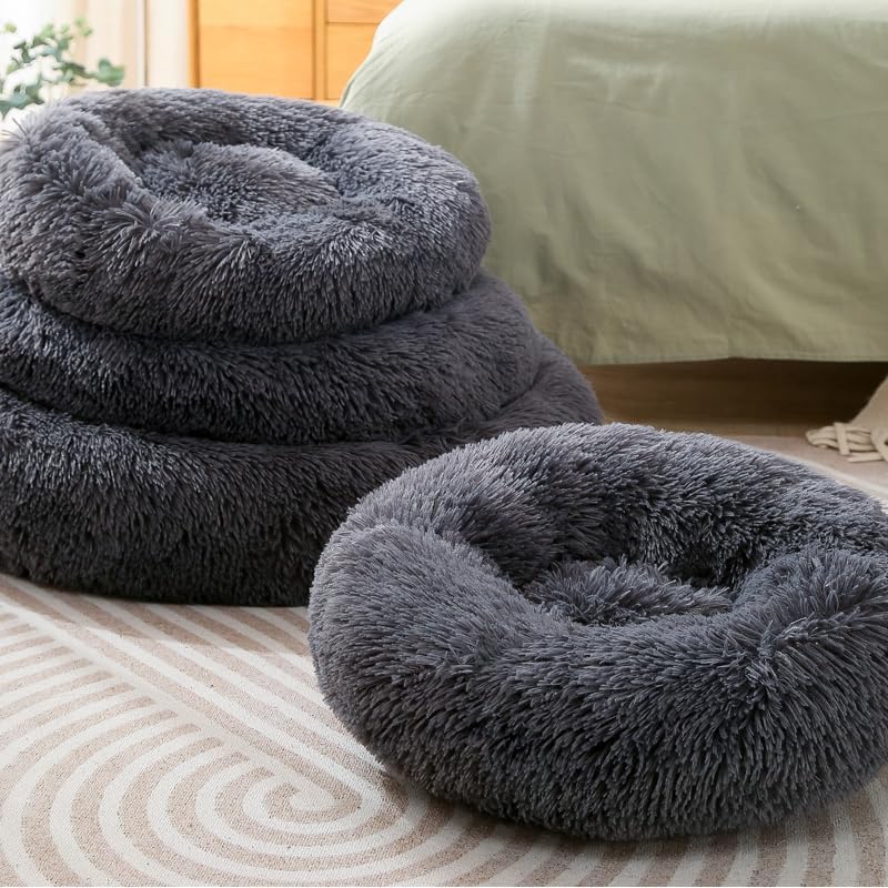 Dog Pillow Cat Beds Donut Dog Bed Rabbit Beds Small Dogs Bed Puppy Bed Fluffy Pet Bed Calming Beds Donut Bed Cat Pillow Up to 7 Lbs Small Pet