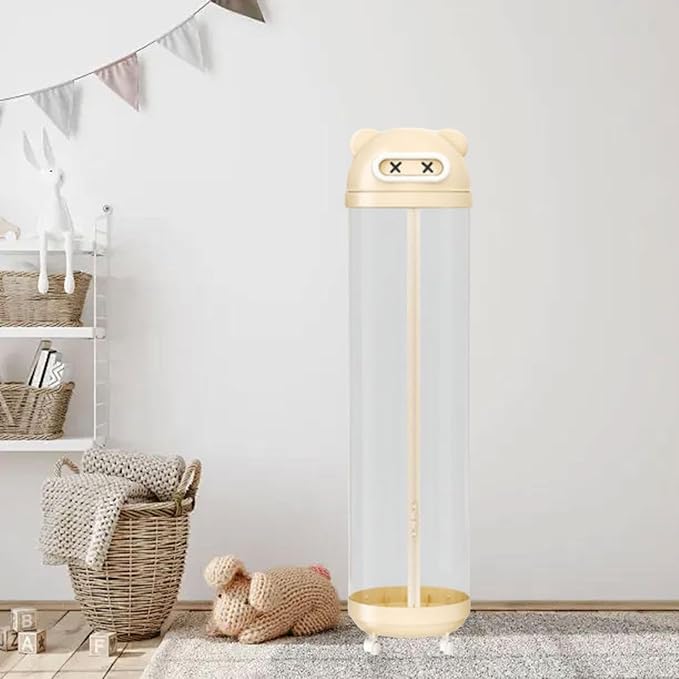 Toy Storage Basket Container Organizer Bin Display Box Plush Toy Bin Transparent PET Material Stable Space Saving Suitable for Playroom Bedroom, Yellow M
