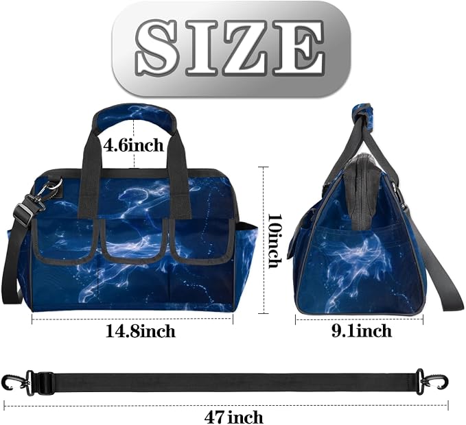 Ballerina Heavy Duty Tool Bag 14.8 Inch Art Portable Soft Tool Box Organizer Storage with Adjustable Shoulder Strap