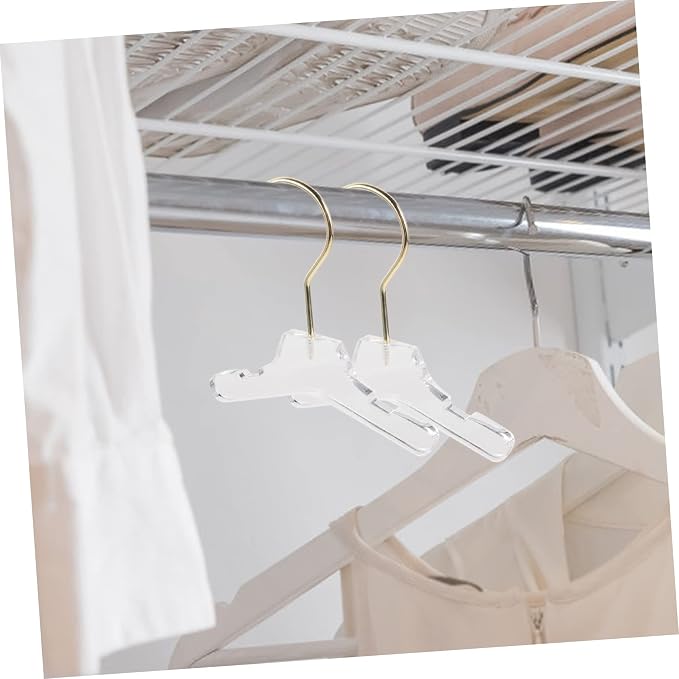 Totority 2pcs Acrylic Pet Clothes Rack Hangers for Dogs and Cats Hangers Non-Skid Design for Puppy Apparel Stylish and Clothing Organizer