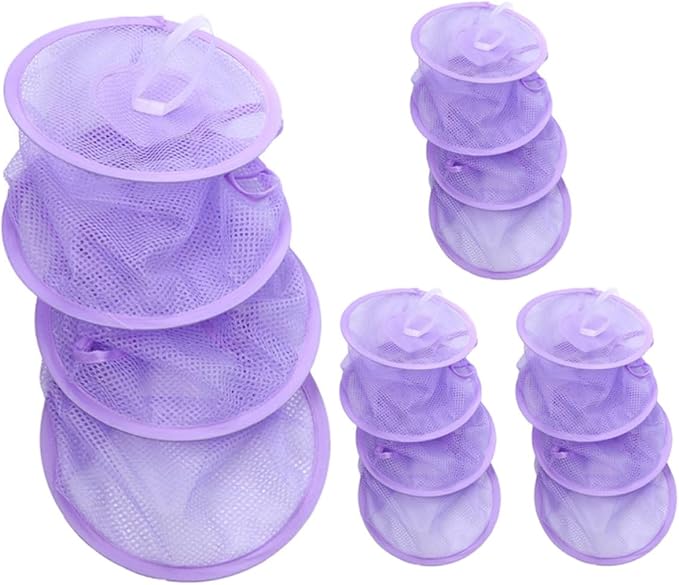 4pcs Stuffed Animal Storage Organizer Hanging Mesh Hammock with Suspended Design and Breathable Polyester Fabric for Bedrooms and Playrooms Lavender