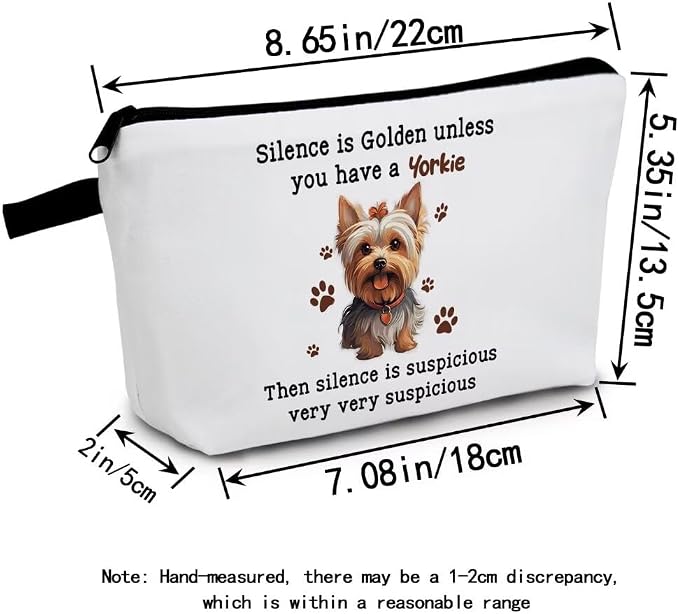 Yorkie Lover Makeup Bag Yorkie Gift For Dog Lover Yorkie Mom Gift Zipper Makeup Bag