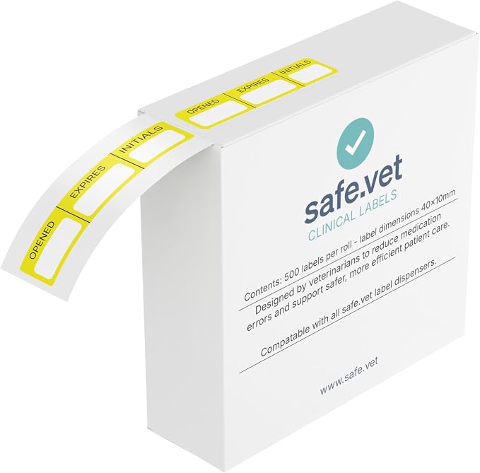 Dispensed Medication Veterinary Pharmacy and Clinical Labels | Roll of 500 | Clinical-Grade Color-Coded Stickers for Medication Bottles and Hospital Use (Expiration Label)