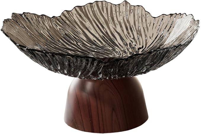 Pedestal Fruit Bowl: Elegant Fruit Bowl with Stand, Decorative Serving Tray And PET Organizer for Dining And Home Parties, black