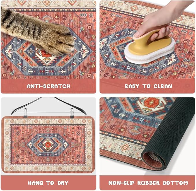Dog Food Mats for Floors Waterproof, Pet Water Bowl Mats Pet Feeding Absorbent Placemats 12 * 20 inch