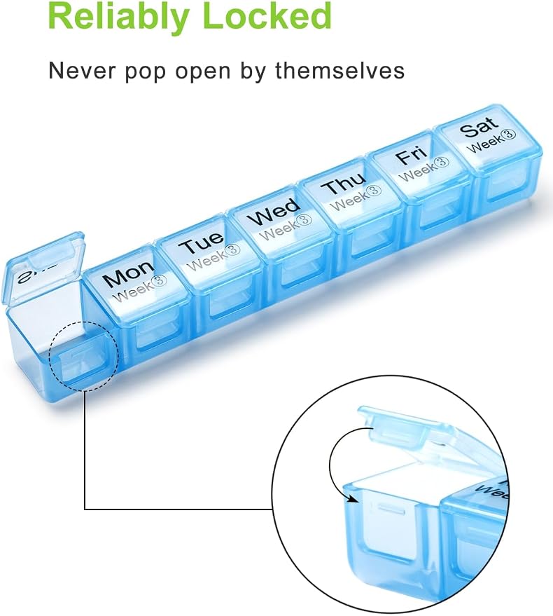 Extra Large Monthly Pill Organizer 28 Day | Large Pill Case Organizerd 4 Week Dust-Proof Medication Reminder Portable Travel Container