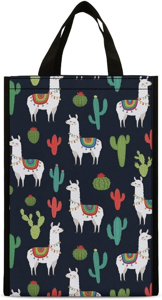 Reusable Insulated Lunch Bag Portable Thermal Lunch Box Container Compatible with Llama Alpaca Cactus Travel Picnic Food Organizer Bags
