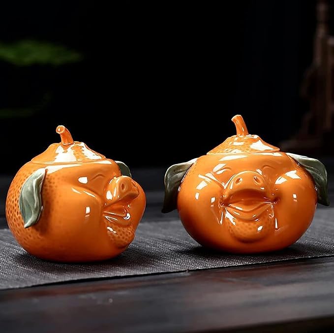 Creative Piggy Mini Food Jar Portable Ceramic Small Tea Pet Decoration Sealed Storage Tank Tea Caddy