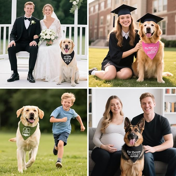 Pet Me & Tell Me I'm Pretty Pink Dog Bandana, Cute Adjustable Scarf for Pretty Puppy, Funny Photo Prop Accessories Decoration for Female Dog, for Puppy Owner Pet Lover