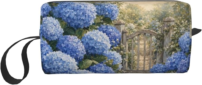 Vintage Wildflower Meadow Makeup Bag for Women, Cosmetic Pouch | Double-Sided Vintage Wildflower Cosmetic Organizer with Foam Padding for Women, Travel, Gym, School, and Daily Storage