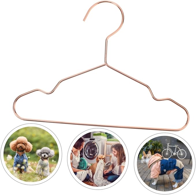 3pcs Pet Apparel Hangers Iron Clothing Organizers for Dog and Cat Clothes Sturdy Non- Holders for Drying and Storing Thickness