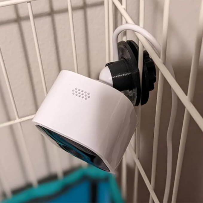 Camera Cage Mount for Wire Kennels and Small Animal Enclosures, Compatible with Blink, Adjustable Pet Cage Camera Holder with Ball Socket Support for Indoor Monitoring