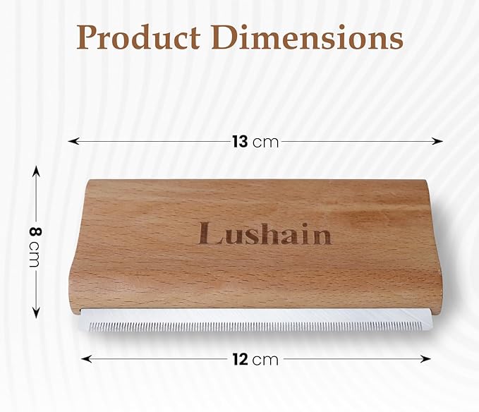 Deshedding Brush for Dogs, Cats & Horse| Pet Grooming Brush | Removes Loose Fur, Dirt & Hair | Detangle | Undercoat | Nature wood color | Reduces Shedding by 95%