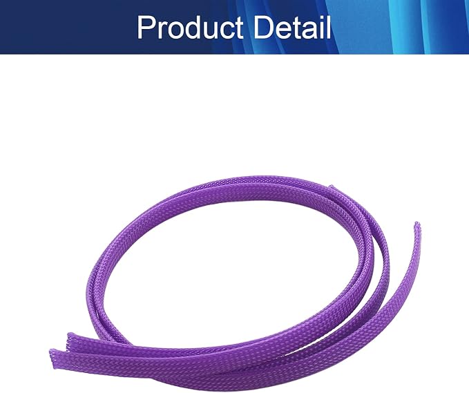 Jutagoss PET Expandable Braided Cable Sleeve, 1.64ft - 5/16 inch Purple Cable Management Sleeve, Wire Loom Tube Cord Protector for USB Cable, Power Cord, Audio Video and More, 1Pc