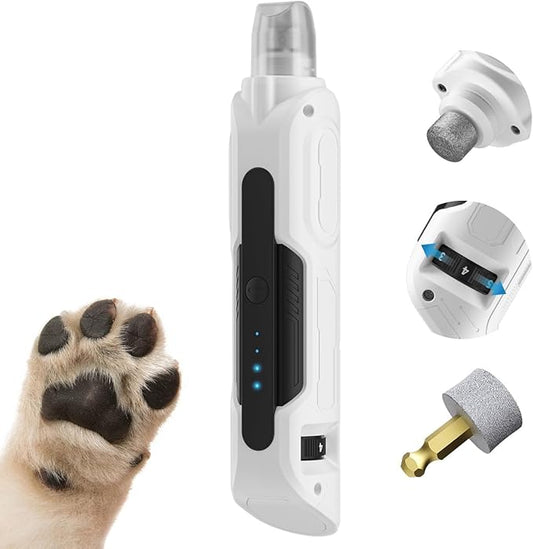 PAPIFEED Dog & Cat Nail Grinder, 6-Speed High Torque Electric Pet Nail Trimmer Kit with LED Light, Dust Collection, Quiet Cordless Rechargeable Type-C, Safe for Small/Medium/Large Dogs, Cats & Puppies