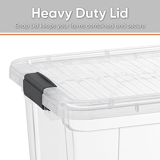Superio 6.6 Quart Clear Plastic Storage Boxes with Lids, Stackable Organizer Containers, BPA-Free Storage Bins for Home, Office, School & Dorm, 1 Pack