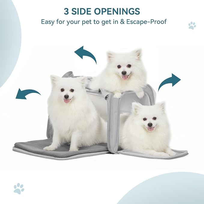 PETSFIT Dog Carrier Cat Carriers, Large, Grey