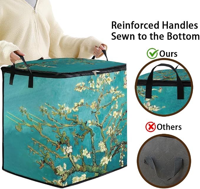 2pcs blanket storage bag for under bed,closet organizers 95L | clothing sweater sheet bedding comforter duvet quilt pillow toy storage bags with lids,dorm room essentials for containers